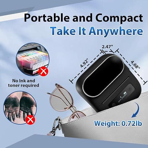 ItriAce M220 Label Maker for Halloween, Address Label Printer Prints 0.78-3 inch, Portable Label Printers with Tape for Small Business & Homeuse, Compatible with Phones and PC, with 40x30mm Label thumbnail 8