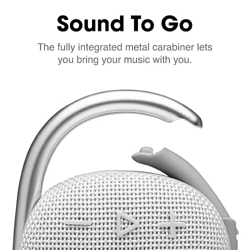 JBL Clip 4 - Portable Mini Bluetooth Speaker, big audio and punchy bass, integrated carabiner, IP67 waterproof and dustproof, 10 hours of playtime, speaker for home, outdoor and travel (White) thumbnail 3