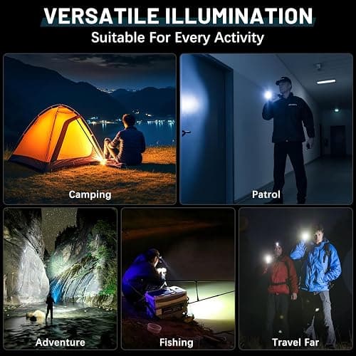 Rechargeable Flashlights High Lumens, 990000 Lumens Super Bright Flashlight, 5 Modes LED Powerful Flashlight Adjustable & Waterproof, Versatile Tactical Flashlight for Emergencies, Hiking, Camping thumbnail 7