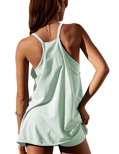 GTLIAE Summer Dress for Women 2026 Hot Shot Mini Romper Dresses Athletic Spaghetti Strap Tennis Dress Built in Shorts thumbnail 2