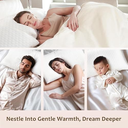 Cooling Pillow Queen Size 1 Pack – Adjustable Shredded Memory Foam, Washable Hypoallergenic Cover, Neck and Shoulder Support for Side, Back & Stomach Sleepers, Mastery Mart thumbnail 6
