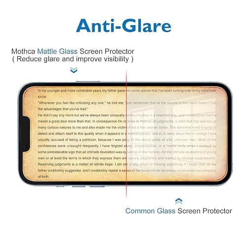 Mothca 2 Pack Matte Glass Screen Protector for iPhone 13 [6.1 inch] with 2 Pack Camera Lens Protector, Anti-Glare & Anti-Fingerprint Tempered Glass Film, Case Friendly Bubble Free Smooth as Silk thumbnail 3