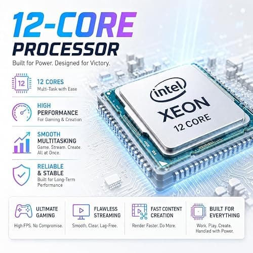 Evounic Gaming Desktop PC Computer Liquid Cooled 12-Core Processor, GeForce GTX 1080 Ti 11GB, 64GB RAM, 1TB NVMe SSD, WiFi 6 & BT 5.4, 9X ARGB Fans, 650W PSU, Windows 11 thumbnail 3