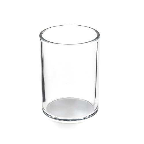 Osco Clear Acrylic Pen Pot – Round Transparent Pencil Holder & Desk Tidy – Durable Office Organiser for Stationery, Pens, Pencils & Makeup Brushes – H11 x W8 x D8 cm - Image 1