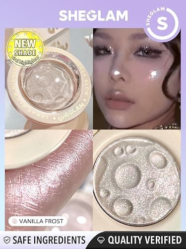 SHEGLAM Lunar Glow Highlighter Face Highlighter Multichrome Glitter Shimmer Highlighter Makeup Eye Face Body Highlighter Illuminator, Silky Creamy Eyeshadow-Vanilla Frost thumbnail 2