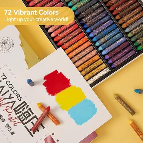Paul Rubens Oil Pastel Set, Painting Kit, Art Supplies, Includes 72 Brightly Colored Oil Pastels + 1 Palette Knife+ 1 Roll of Masking Tape+ 1 Acrylic Marker + 10 Oil Pastel Paper thumbnail 3