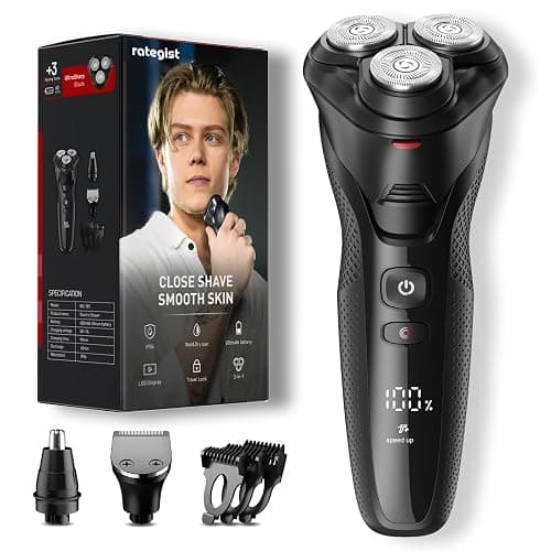 rategist Cordless Electric Razor for Men: 3-in-1 Shaver for Beard/Nose/Sideburns - IPX7 Waterproof Travel Kit - Turbo Speed & Precision Blades - Image 1