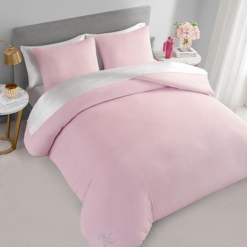 Juicy Couture Marshmallow Pink Velour Full/Queen Comforter Set - 3 Piece Luxury Bedding Ensemble thumbnail 3