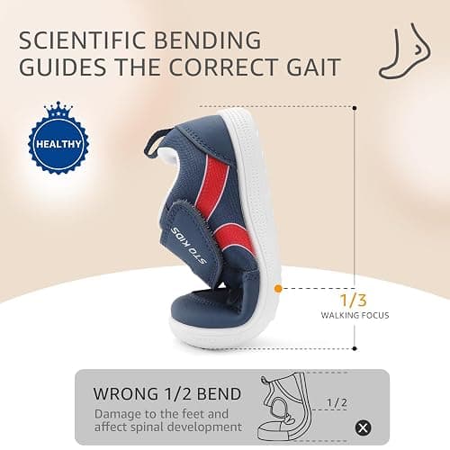 Toddler Wide Toe Box Barefoot Shoes Boys Girls Sneakers Kids Tennis Shoes Preschool Non Slip Lightweight Comfortable First Walking Shoes Running Outdoor Activities thumbnail 6