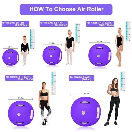 AWSUM 1 PCS Gymnastics Barrel Air Roller Inflatable Tumbling Mat Back Handspring Trainer for Octagon Mat Gym Gymnastics Equipment，No Electric Pump thumbnail 3
