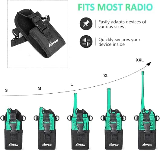 Radio Holster for Firefighter EMS EMT Bundle Set Includes Anti-Sway Strap for Radio Strap, Moveable Mic Holder,Radio Holder,Shoulder Strap Fits for Two-Way Ham Walkie Talkie Radio Scanner thumbnail 8