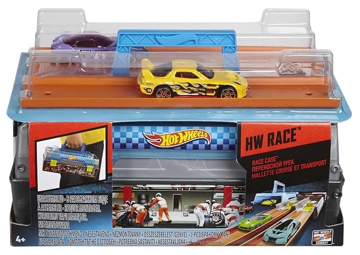 Hot Wheels Toy Cars & Track Set, Race Case Playset with 2 Vehicles in 1:64 Scale, Dual Launcher for Side-By-Side Racing & Portable Storage Container thumbnail 4