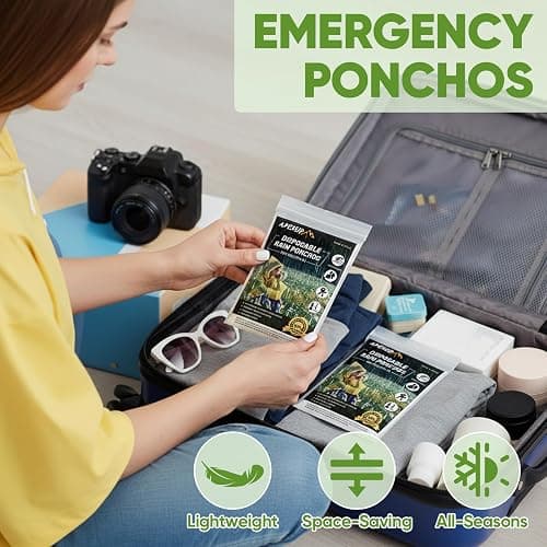 APEXUP Disposable Rain Ponchos for Adults, 5PK/10PK/50PK Emergency Rain Poncho for Camping Hiking Travelling thumbnail 7