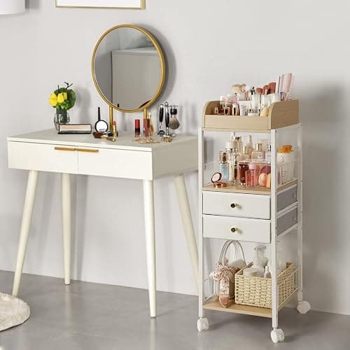 Makeup Organizer, Floor Skincare Organizers, Make Up Organizers and Storage with Drawers, Vanity Organizer Cosmetics Display Cases Holder for Skin Care Nail Polish Perfume Makeup brush Hair Tool thumbnail 2