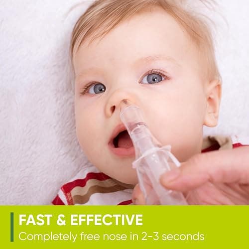 Airmed's Vac Nasal Aspirator Baby. CLINICALLY TESTED, SAFE and GENTLE. Baby nose sucker with 2 suction heads and cleaning brush. Safe and gentle baby nasal aspirator with strength of a vacuum cleaner thumbnail 2