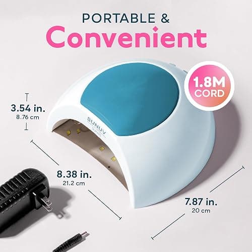 SUNUV UV LED Nail Lamp, LED UV Light for Gel Nails Polish with Removable Base, 4 Timer Settings Auto Sensor SUN2C Blue thumbnail 6