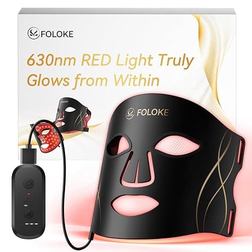 FOLOKE LED Light Therapy Mask Skin Care Mask, LED Red 630±5nm & NIR 830nm Wavelength for Home Use - Image 1