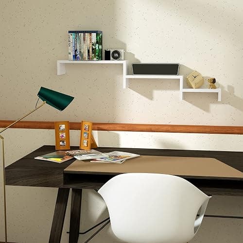SRIWATANA Floating Shelves Wall Mounted, Solid Wood Wall Shelves, White thumbnail 7