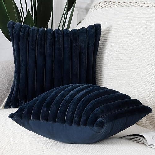 Navy blue 2 pack pillows thumbnail 2