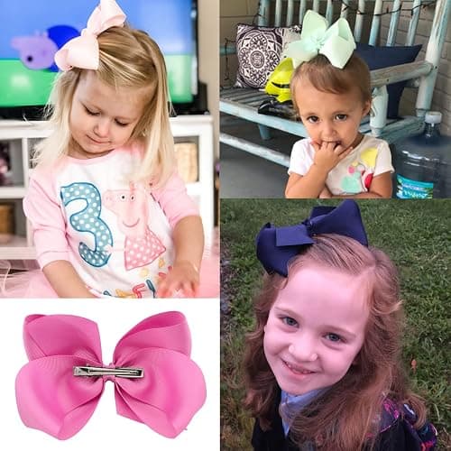 50pcs 6 Inches Large Hair Bows Alligator Clips Grosgrain Ribbon Hair Barrettes Accessories for Toddlers Teens School Girls thumbnail 2
