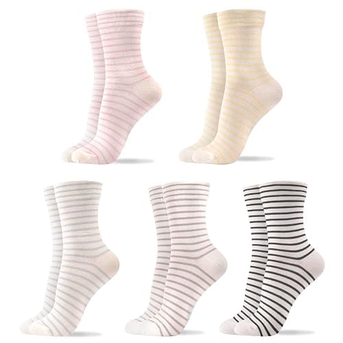 Womens Cotton Crew & Ankle Socks, Cute Floral Ruffle Colorful Tube Size 6-9 - Image 1