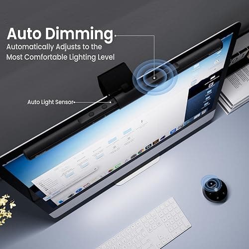 Quntis Wireless Monitor Light bar with Remote & Touch Control, 40cm PC Curved Computer Monitor Lamp Auto Stepless Dimming and Color Temperature, Eye Protect Desktop PC Screen Anti-Blue Light Bar thumbnail 6