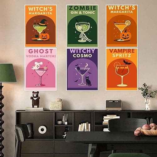 6 Pack Diamond Art Kits for Adults, Cocktail Diamond Painting Kits 12x16 in | Halloween Diamond Art Painting Kits for Adults Beginners, 5D Round Full Drill Diamond Art Dots Gem Art Kits, Home Decor Gifts thumbnail 2