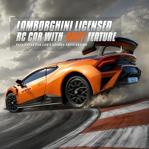 LUXOS RC Lamborghini Remote Control Car for Boys 4-7, 1:18 Scale Official Licensed Lamborghini Toy Car, 2.4Ghz RC Drift Car Toys for Adults Boys 8-12 Kids Birthday Gift Ideas, Drift RC Cars (Orange) thumbnail 2