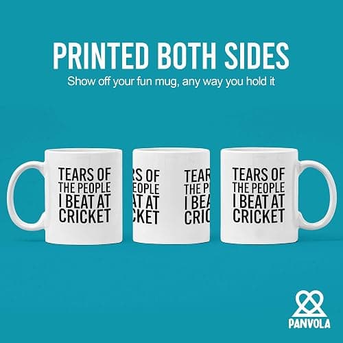 Panvola Tears Of The People I Beat At Cricket Funny Cricket Gifts For Coach Team Players Friends Brother Boyfriend Son From Mom Girlfriend Ceramic Coffee Mug (White, 11 oz) thumbnail 4