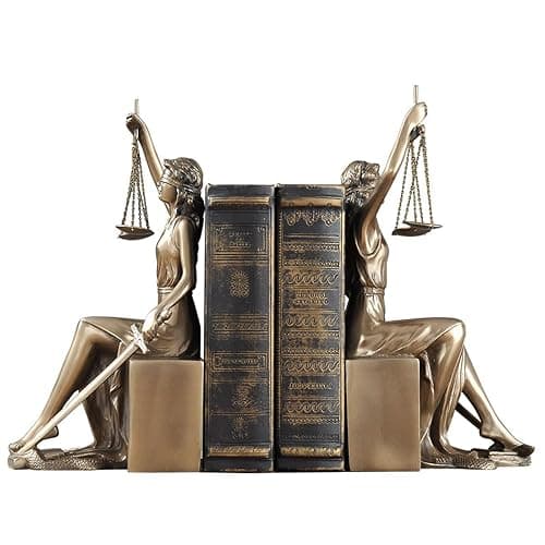 Lady Justice Statue Decorative Bookends Home Decor Roman Goddess Sculptures Gifts, Best for Lawyers and Law Students(10 x 5 x 4 inch) - Image 1
