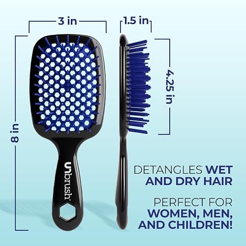 FHI Heat UNbrush Detangling Brush for Pain-Free Brushing on All Wet or Dry Hair Types — Durable DuoFlex Anti-Static Bristles, Lightweight Handle, Vented Hair Brush thumbnail 5