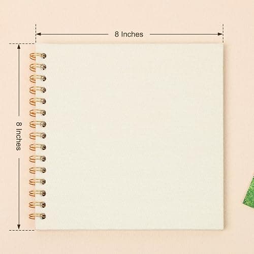 Scrapbook Photo Album 8x8 Inches 40 Pages Hardcover Kraft Paper Linen Cover Scrap Book Memory Book DIY Scrapbook Albums for Wedding Baby Boyfriend Travel Anniversary Family, Beige thumbnail 3