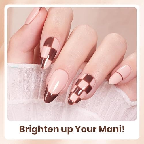 beetles Nude Gel Polish Set - Skin Tones Collection Nude Brown Neutral Polish 6 Colors Gel, Polka Dot Nails Design Soak off Uv Led Lamp Needed Manicure Diy Home thumbnail 3