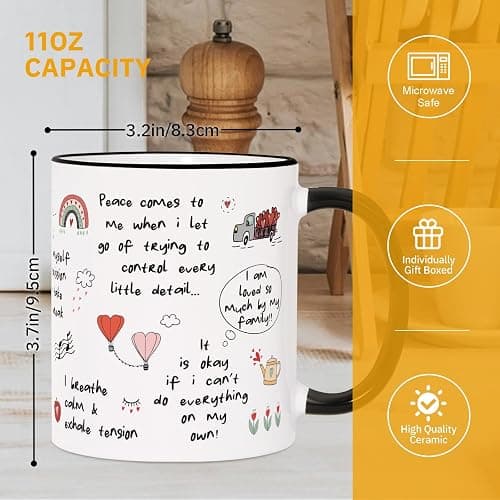 Shqiueos Christmas Gifts for Mom - Inspirational Affirmation Coffee Mug 11oz with Positive Quotes, Birthday & Mother's Day Gift for Moms, Mama, Step Mom, Wife, New Moms Self Care Appreciation Cup thumbnail 3