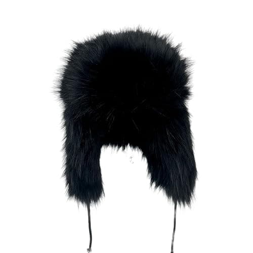 YFJNV Y2K Faux Fur Russian Hat, Soft, Warm Winter Trapper Hat with Earmuffs for Men and Women thumbnail 2