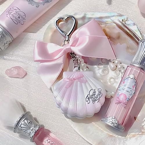 Flower Knows Shell's Jewel Highlighter Balm,Cute Pink Bag Charms Keychain,Glitter Highlighter Makeup,Natural Glow Finish,Long Lasting Face Illuminator,Gift for Women,Girls,0.11 oz(Moonlight Stone) thumbnail 6