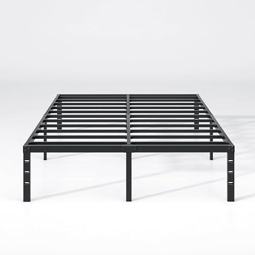 NEW JETO Metal Bed Frame,King Size Bed Frame with Storage Space,14 Inch | Heavy Duty Sturdy Mattress Foundation,Easy Assembly,No Box Spring Needed, Black,Bedroom Furniture thumbnail 4