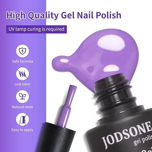 JODSONE 60 Bottles of Gel Nail Polish Kit with U V Light 55 Kinds of Gorgeous and Charming Gel Polish Kit 5 Pieces Soak off Glossy Matte Top Coat Base Coat thumbnail 5