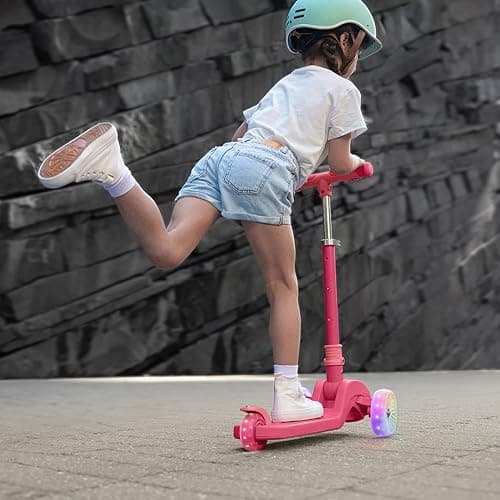 Jetson 3-Wheel Light-Up Kick Scooter, Lights on Stem & Wheels, Height Adjustable Handlebar, Rear Brake, Foldable, Ages 3+ thumbnail 7
