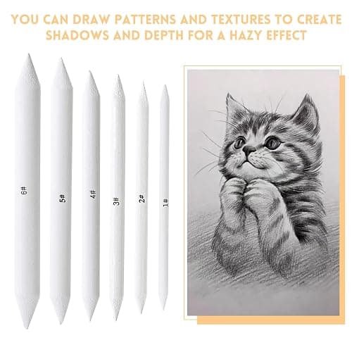 13 Pcs Blending Stumps For Drawing,Tortillions Set With Sandpaper Board,Professional Art Blenders & Sketch Drawing Tools For Shading,Blending Pencil Art Supplies Kit For Beginner,Students, Adults,Charcoal Pencil Drawing thumbnail 4