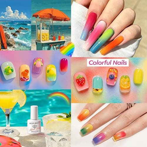 modelones Jelly Neon Gel Nail Polish Set, Hema Free Halloween Sheer Effect | Neon Hot Pink Orange Blue Yellow Green Purple 6 Colors Bright Translucent Effect Gel Polish Kit LED Nail Art Gift Salon thumbnail 2