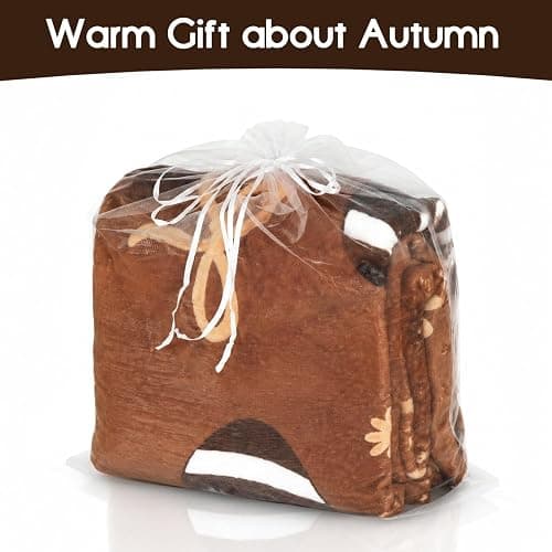 Fall Thanksgiving Farmhouse Blankets, Cute Footballs, Bows & Snowflakes Gifts, 60"x50" Flannel Fleece Blankets for Game Day, Autumn, Winter, Christmas, Living Room, Couch, Bed, Chair or Dorm Decor thumbnail 7
