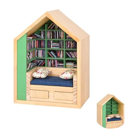 SIHPTO Anxiety Mini Bookshelf with 300pcs Mini Books，Small Nook Decor for Book Lovers, Miniature Book Library,Stress-Relieving Gifts for Family and Friends thumbnail 2