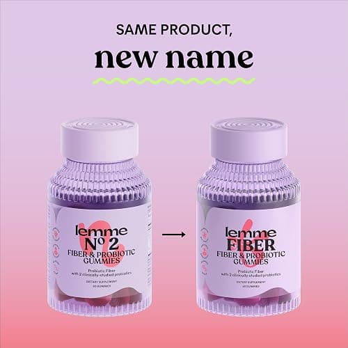 Lemme Fiber & Probiotic Gummies for Adults, Promotes Regularity & Digestive Health, No Sugar Added Strawberry Flavor, 4g Prebiotic Fiber & Clinically Studied Probiotic Strains, (60 Count) thumbnail 2