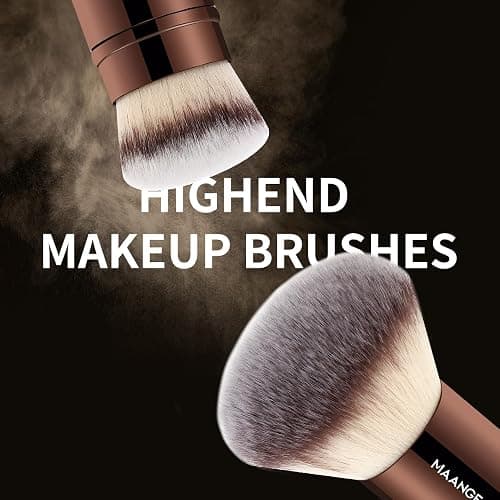 MAANGE 8 Pcs Makeup Brushes with Bag, Double-End Multi-functional Makeup Brushes for Blending Liquid Powder Concealer Cream Blush (Coffee Brown) thumbnail 6