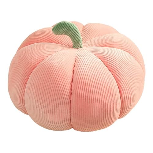 LTGB Pumpkin Throw Pillow, Halloween Stuffed Pumpkin Fluffy Plush Toys Soft Pumpkin Throw Pillow Gifts for Home Decoration Party Favors(Pink - 18 cm) thumbnail 3