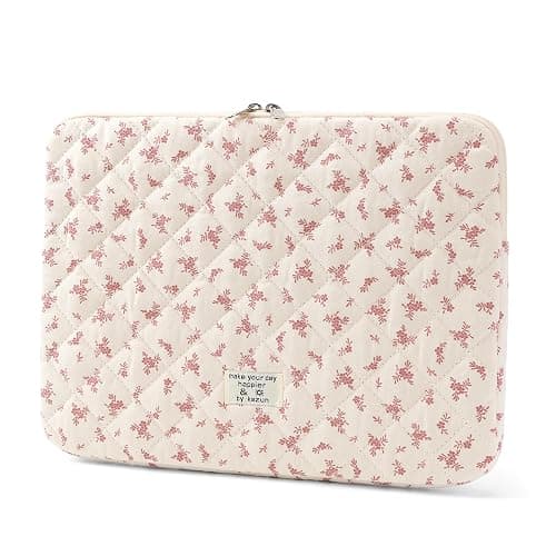 Puffy Laptop Sleeve 13-15.6 Inch Cute Quilted Laptop Protective Case Padded Floral Computer Sleeve for MacBook (A-Pink, 13 Inch) thumbnail 8