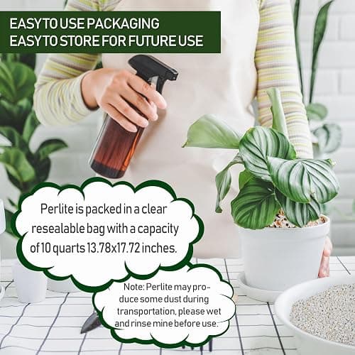10QT Horticultural Perlite Bulk, Organic Perlite for Plants, Course Perlite for Gardening, for Plants Indoor, for Houseplants, to Promotes Soil Root Growth, and Water Drainage and Plant Growth(3-6mm) thumbnail 5