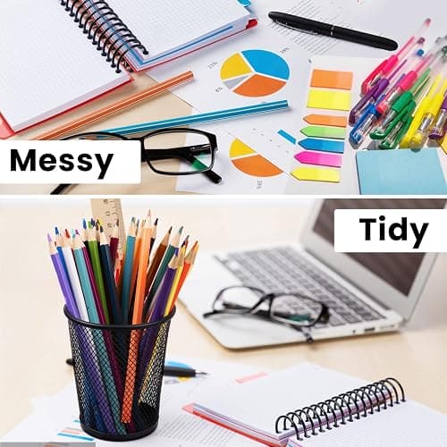 QYH Mesh Pencil Holder Metal Pen Cup Black for Desk 6 Packs thumbnail 4