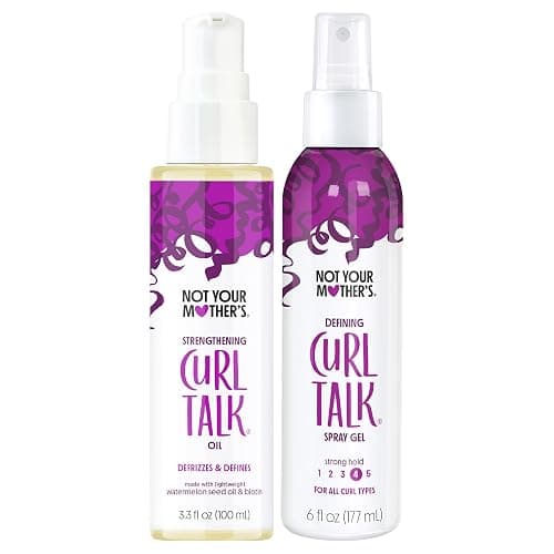 Not Your Mother's Curl Talk Curl Defining Spray Gel and Strengthening Hair Oil (2-Pack) - Styling Products for All Curl Types - Image 1